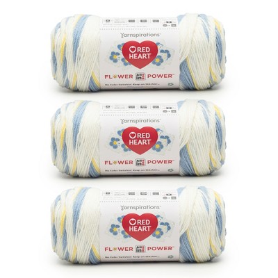 Red Heart All in ONE Flower Power Yarn 24 Pack-Forget Me Not