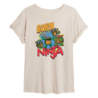 Women's - Teenage Mutant Ninja Turtles Mutant Mayhem - Born To Be A Ninja Oversized Graphic T-Shirt