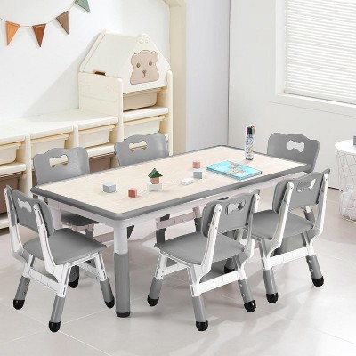 Jojoka Toddler Height Adjustable Desk with Graffiti Desktop