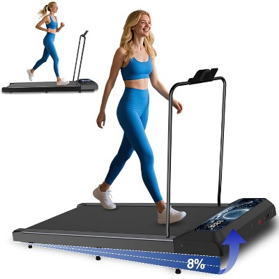 MAICIFI 3 in 1 Walking Pad with Incline Handle Bar 25HP Under Desk Treadmill Low Noise for Home Office Small Space Remote Control Portable