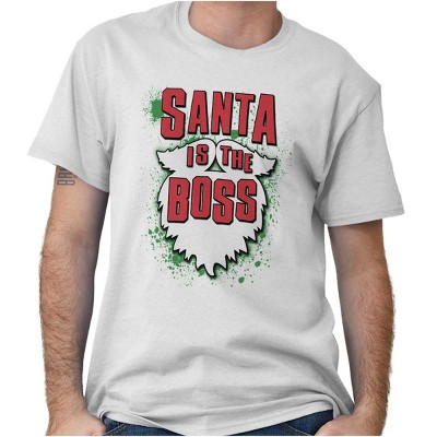 Christmas Santa is the Boss Beard Graphic T Shirt Men or Women Brisco Brands