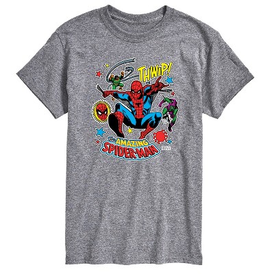 Men's - Marvel - Spider-man Stickers Style Short Sleeve Graphic T-Shirt