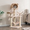 Costway 48'' Tall Cat Tree Tower Multi-Level Play Activity Center withCondo Hammock Cushion - 2 of 4