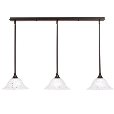 Toltec Lighting Any 3 - Light Chandelier in  Dark Granite with 10" Frosted Crystal  Shade