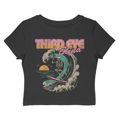 Third Eye Blind Women's Surf Skeleton Short Sleeve Graphic Cotton Baby Tee
