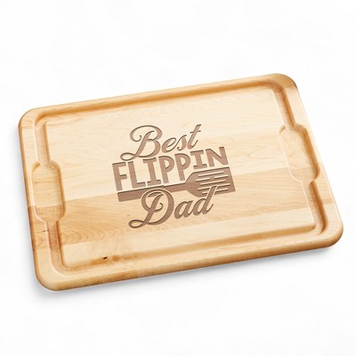 Personalization Mall Best Flippin Dad Extra Large Hardwood Cutting Board