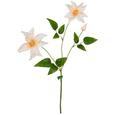 Allstate Floral Two-Tone Clematis Artificial Floral Spray with Rhinestones - 20" - Blush Pink
