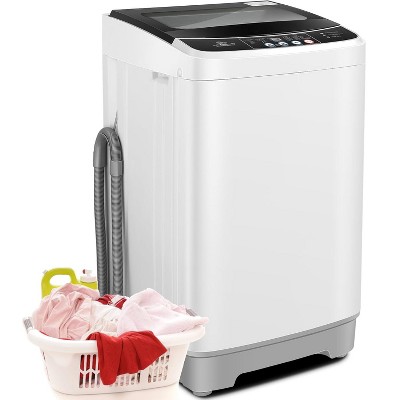 HOMDOX 16.5Lbs Portable Washing Machine, 2.3Cu.ft Compact Full-Automatic Washer Machine, LED Display, 10 Programs 8 Water Levels for Apt, Dorms, RV