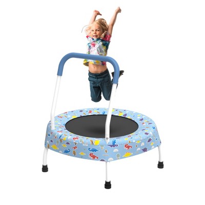 YUHAO Kids Ages 1-4，Trampoline with Handle Fun，Outdoor Toys，28-inch Blue