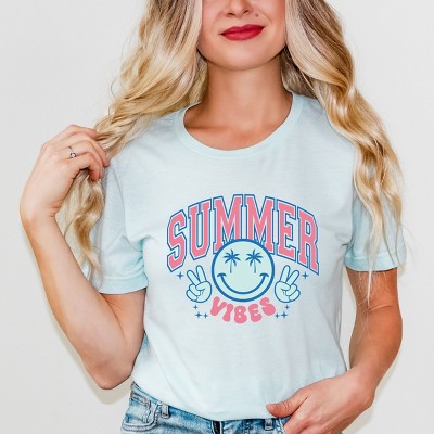 Simply Sage Market Summer Vibes Peace Happy Face Short Sleeve Tee