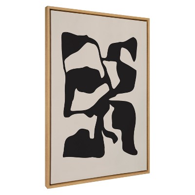 Kate & Laurel All Things Decor 31.5"x41.5" Sylvie Distorted Shapes of Black and Tan Wall Art by The Creative Bunch Studio Natural