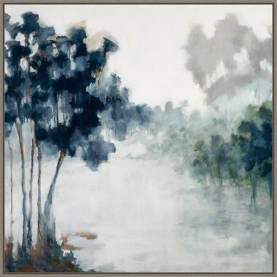 30" x 30" Soft Winter Light by Jacqueline Ellens Framed Canvas Wall Art Print - Amanti Art