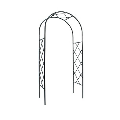 Achla Designs 92" Elegant Handcrafted Lattice Iron Garden Arbor: Weather-Resistant, No Tools Assembly
