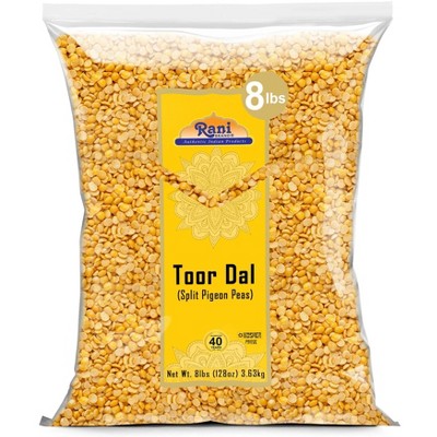 Toor Dal (Split Pigeon Peas) - 128oz (8lbs) 3.63kg - Rani Brand Authentic Indian Products
