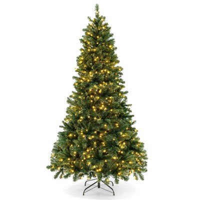 Costway Artificial 7ft Xmas Tree PVC Branch Tips 700 LED Lights