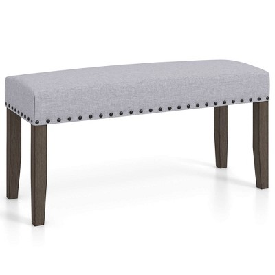 Costway 1/2 PCS 42.5" Upholstered Entryway Bench with Nailhead Trim Soft Padded Cushion Bedroom