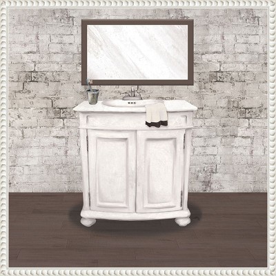 Amanti Art Brick Bath II by Elizabeth Medley Canvas Wall Art Print Framed 16 x 16-in.