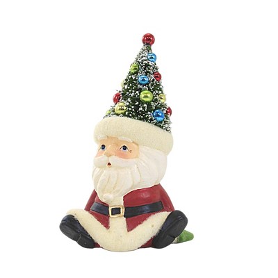 Bethany Lowe 5.5 Inch Retro Santa Seated With Tree Hat , Christmas Figurine Sisal (1PC)
