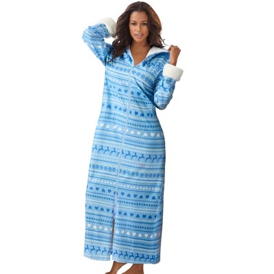 Dreams & Co. High Pile Fleece-Lined Long Hooded Robe