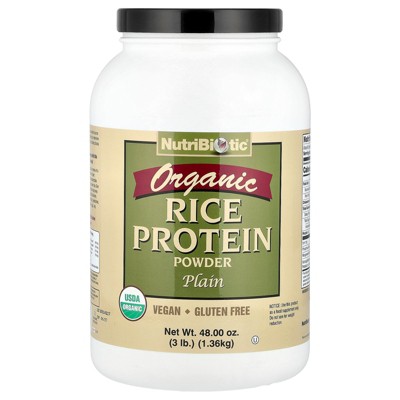 NutriBiotic Organic Rice Protein Powder, Plain, 3 lb (1.36 kg)