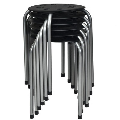 Costway Set of 6 Portable Plastic Stack Stools Backless Classroom Seating