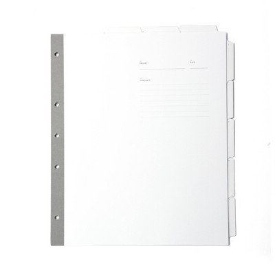 Russell+Hazel Signature 8-Tab Divider: White Paper Binder Dividers, Office Supplies, 11" x 9.125", Filing Accessories