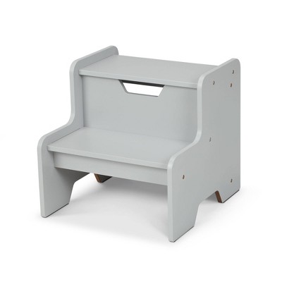 Melissa & Doug Kids Furniture Wooden Step Stool - Gray: 2 Rungs, Weight Capacity 100 lbs