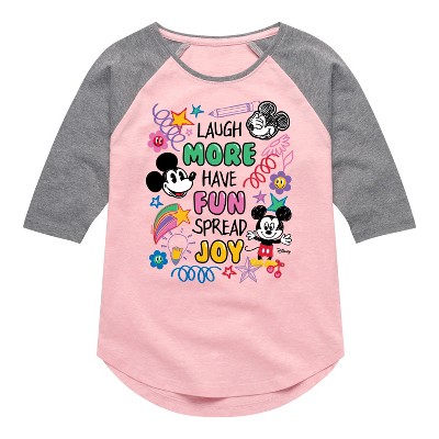 Girls' - Disney - Mickey Mouse Shirt Tail Raglan Graphic T-shirt