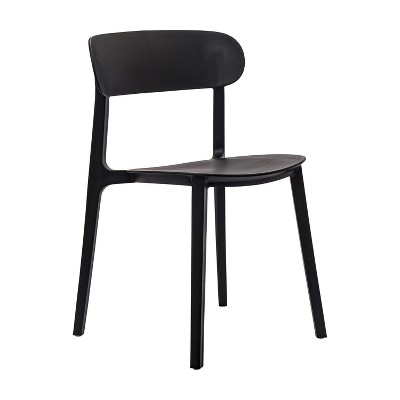 Flash Furniture Dover Indoor-Outdoor Stacking Patio Chair with Curved Backrest, Commercial All-Weather Resin Chair