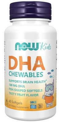 DHA Kid's Chewable 100 mg by Now Foods  -  60 Softgel