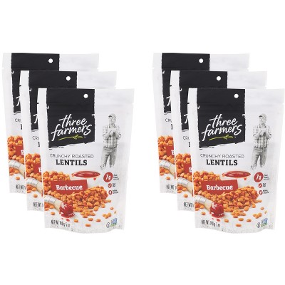 Three Farmers Food Inc Snack Lentil Barbeque - Case of 6 - 140 gm