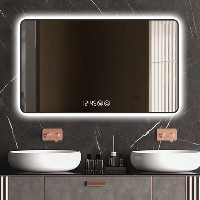 Sapphtopaz LED Rectangle Bathroom Mirror, Wall Mounted Anti-Fog Vanity Mirror, Frameless Decorative Wall Mirrors for Bathroom, Over Sink