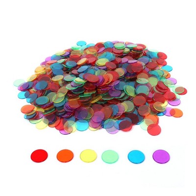 GSE 1,000 Pieces of 3/4-inch Plastic Transparent Bingo Chips for Bingo Game Party , Game Chips