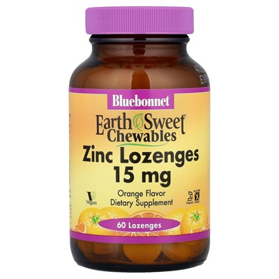 Bluebonnet Nutrition EarthSweet® Chewables, Zinc Lozenges, Orange, 60 Lozenges