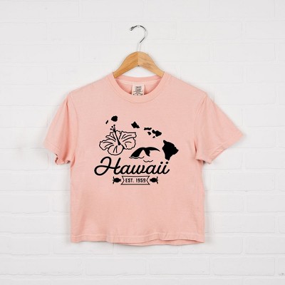 Simply Sage Market Women's Hawaii Vintage Short Sleeve Relaxed Fit Cropped Tee
