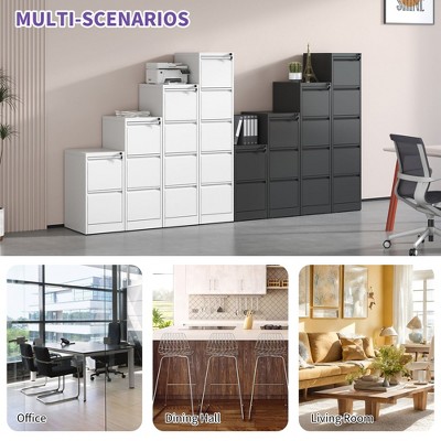 VASIP File Cabinet with Lock, Two Drawer Filing Cabinet, Vertical Metal File Cabinet