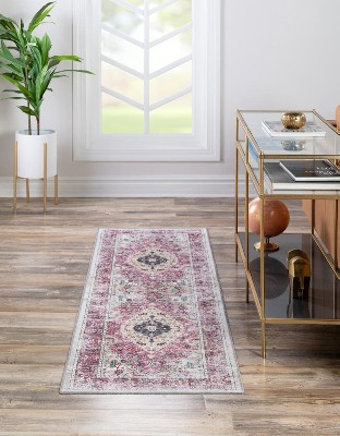 Unique Loom Yara Yash Border Washable Indoor Flatweave Woven Area Rug