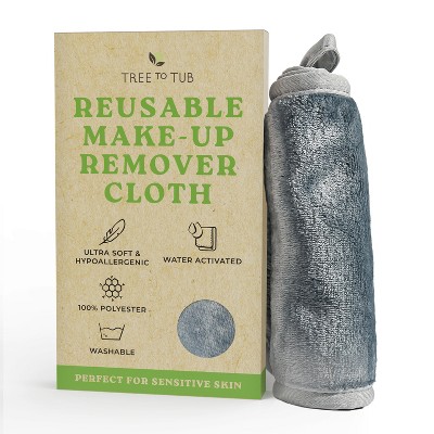 Tree To Tub Gentle Reusable Makeup Remover Towel-Washable, Dual-Sided Microfiber Face Cloth for Makeup Removal & Cleaning-Suitable for All Skin Types