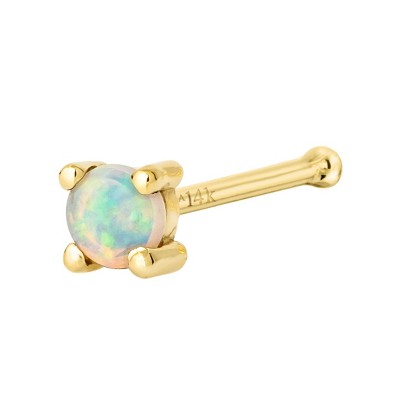 Jewelry Avalanche Natural Australian Opal Nose Stud 22G 14K Gold Nose Bone Nose Ring Stud