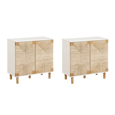 Nathan James Set of 2 Beacon Seagrass Console Table with Doors