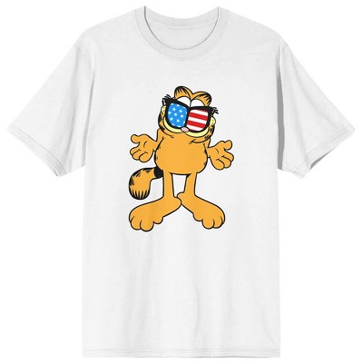 Garfield Classic Cartoon 4th of July Holiday  White Graphic Tee