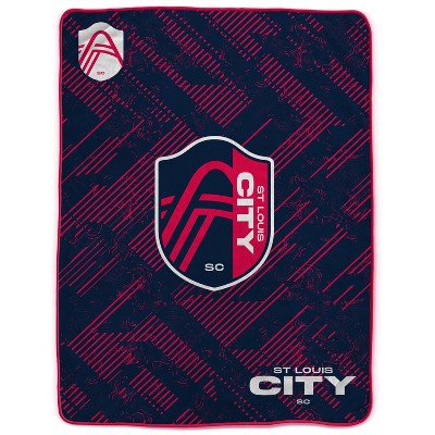 MLS St. Louis City SC Tech Crest Ultra Cozy Throw Blanket: Sports Team Logo Plush