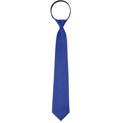 INSPIRE CHIC Men's Solid Color Satin Shine Pre-tied Knot Zipper Ties
