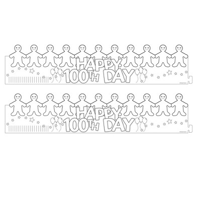 Hygloss® Happy 100th Day Paper Crowns, 24 Per Pack, 2 Packs