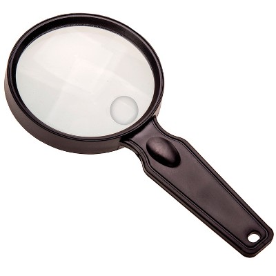 CARSON® MagniView™ 2x Handheld Magnifier with 4.5x Spot and 3.5-Inch Acrylic Lens in Black