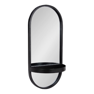 11"x25" Estero KD Metal Wall Mirror with Shelf - Kate & Laurel All Things Decor
