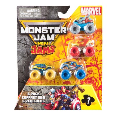 Monster Jam Marvel Mini Toy Vehicle - 5pk