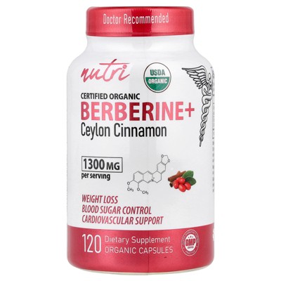 Nutri Organic Berberine+ Ceylon Cinnamon, 120 Organic Capsules