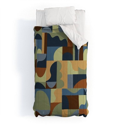 Deny Designs Gigi Rosado Geometric Collage Forest Comforter Bedding Set