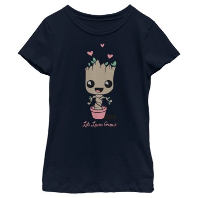 Girl's Marvel Groot Let Love Grow T-Shirt